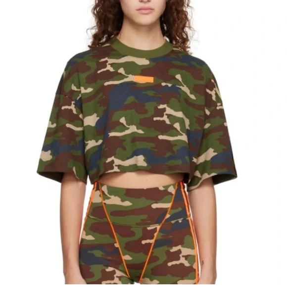 Ivy Park x Adidas Camo Crop Top - Picture 1 of 8